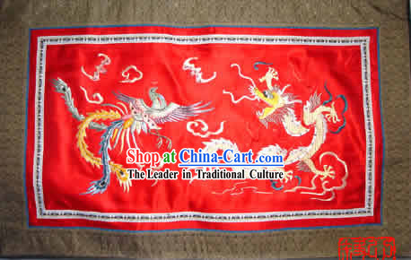 Chinese Hand Made Embroidery Flake-Dragon and Phoenix