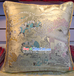 Chinese Classic Silk Cushion-Hundreds of Children