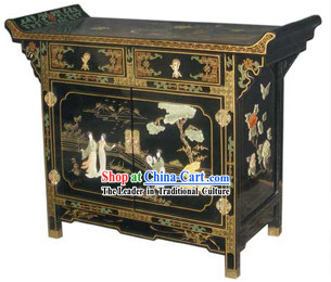 Chinese Palace Lacquer Ware Cabinet-Meeting