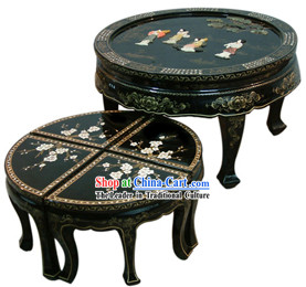 China Palace Lacquer Ware Table and Stool Set