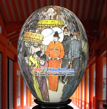 Chinese Wonder Hand Painted Colorful Egg-Ancient Emperor Family Painting