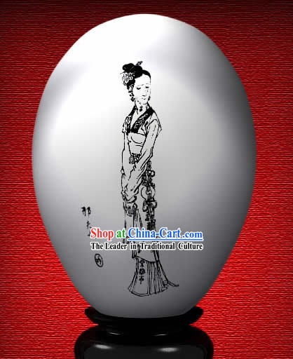 Chinese Wonder Hand Painted Colorful Egg-Xing Lady of The Dream of Red Chamber