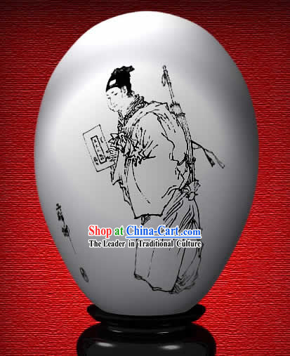 Chinese Wonder Hand Painted Colorful Egg-Ancient Scholar of The Dream of Red Chamber