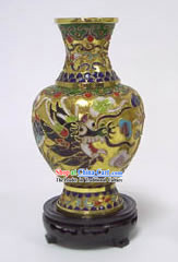 Dragon Playing Ball Cloisonne Vase