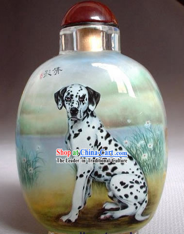 Snuff Bottles With Inside Painting Chinese Animal Series-Dalmatian