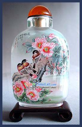 Snuff Bottles With Inside Painting Birds Series-Birds Family Love