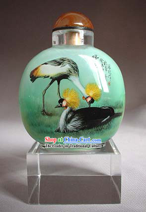 Snuff Bottles With Inside Painting Birds Series-Bird King and Queen