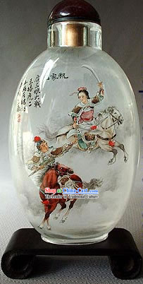 Snuff Bottles With Inside Painting Characters Series-Woman Heroe Hua Mulan