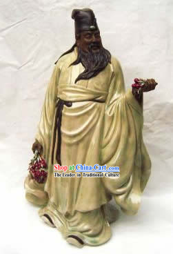 Chinese Porcelain Figurine from Shi Wan-Su Dongpo Enjoying Lichee