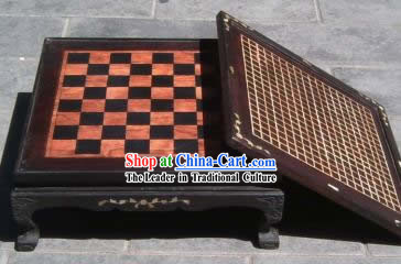 Antique International Chess, Chinese Chess and I-go Rosewood Desk