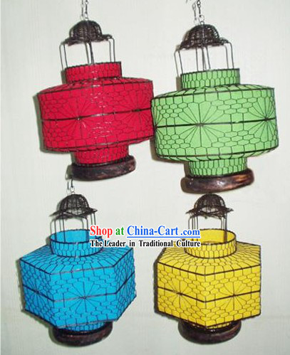 Large Chinese Traditional Silk Iron Lantern