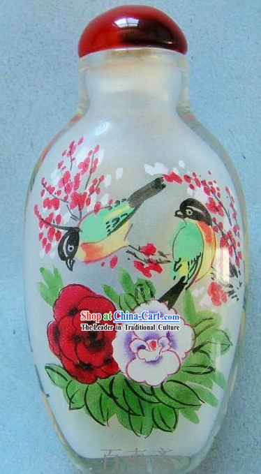 Chinese Classical Snuff Bottle With Inside Painting-Birds and Flowers 1