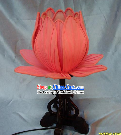 Hand Made Antique Style Silk Lotus Lantern _red_