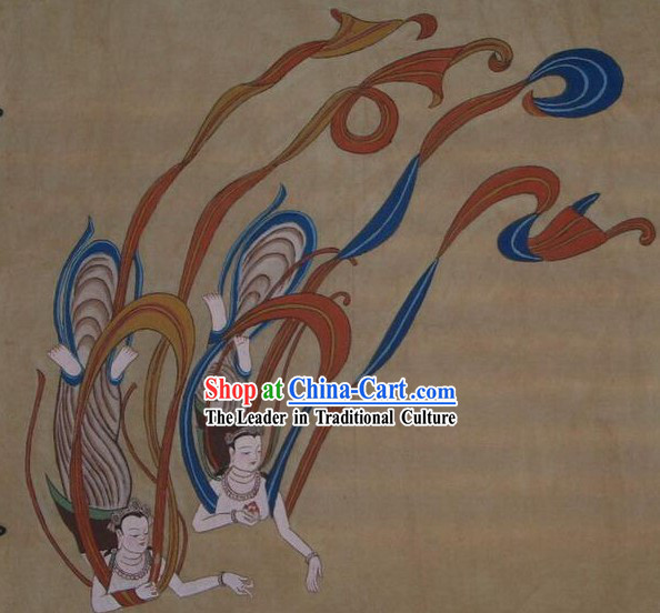 Chinese Dunhuang Fresto Painting-Flying Fairies