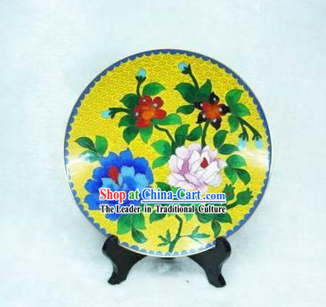 Chinese Palace Cloisonne Flower Plate