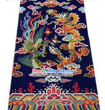 Art Decoration Chinese Hand Made Wool Dragon and Phoenix Rug_180_93cm_