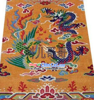 Art Decoration Chinese Hand Made Wool Dragon and Phoenix Rug 1 _180_93cm_