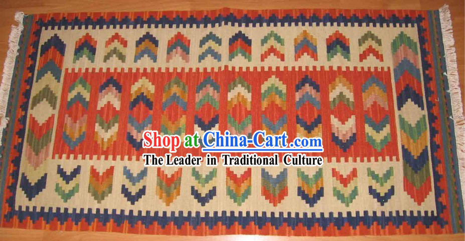 Art Decoration China Tibetan Large Hand Made Wool Rug _60_120cm_