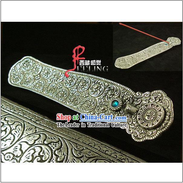 Tibetan 100_ Hand Made Incense Silver Plate