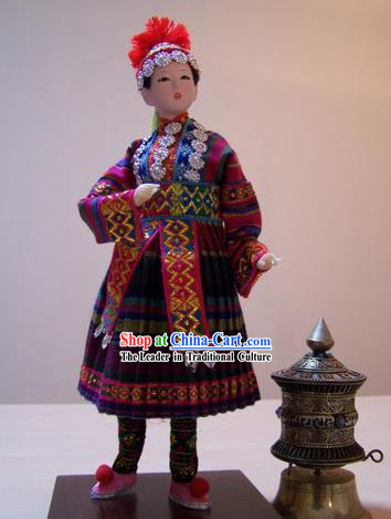 Handmade Peking Silk Figurine Doll - Ha Ni Minority Beauty