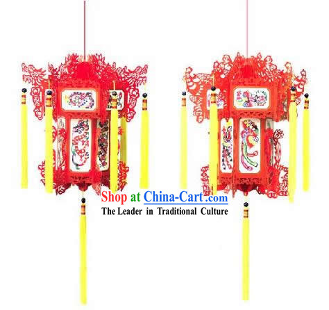 Chinese Paper Lantern - Dragon and Phoenix