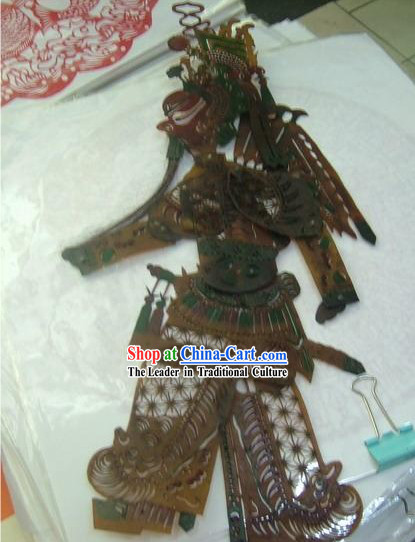 Traditional Chinese Hand Carved Shadow Play - Ancient Hero