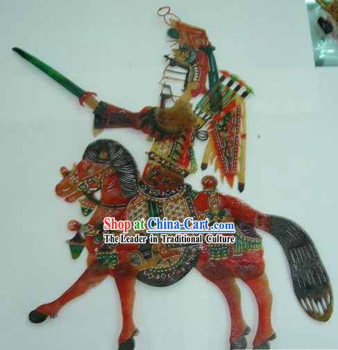 Traditional Chinese Hand Carved Shadow Play - Liu Bei