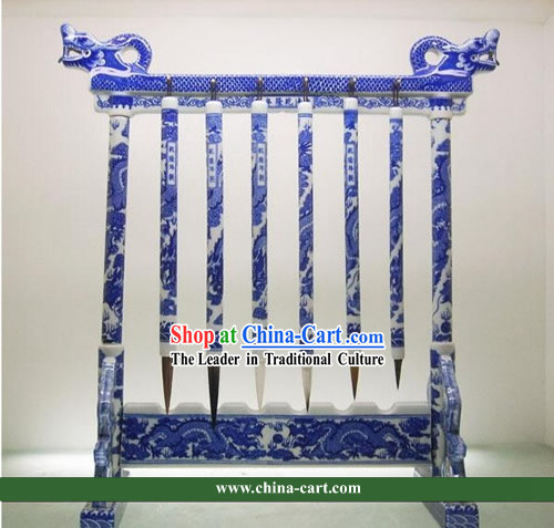 Underglaze Blue Jingde Porcelain Ancient Palace Pen Holder