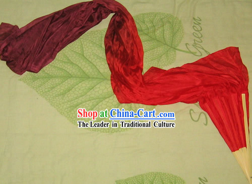 Chinese Bamboo and Silk Colour Transition Fan Veils