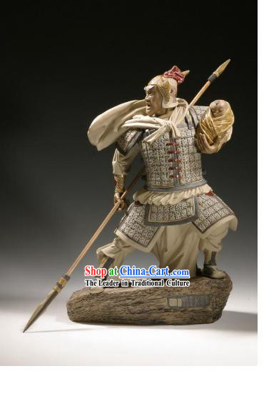 Chinese Classic Shiwan Ceramics Statue Arts Collection - Zhao Zilong