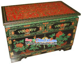 Chinese Gorgeous Palace Flowery Wood Cabinet