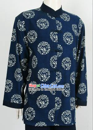 Chinese Traditional Batik Dragon Blouse for Men