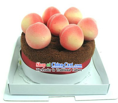 Cotton Peach Towel Cake - Christmas and New Year Gift