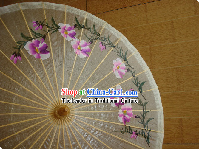 Chinese Classic Transparent Hand Painted Umbrella - Morning Glory