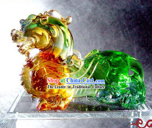 Chinese Coloured Glaze Feng Shui Pi Qiu _avoiding evil and keep wealthy_