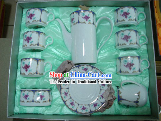 Chinese Classic Jing De Zhen Ceramic 15 Pieces Coffee Set