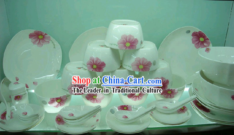 Chinese Classic Jing De Zhen Ceramic 56 Pieces Tableware Set