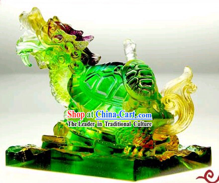 Chinese Classic Feng Shui Coloured Glaze Dragon Tortoise _wealthy children_