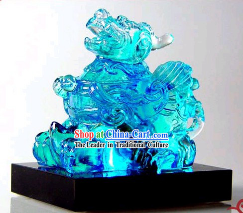 Chinese Classic Kai Guang Blue Colored Glaze Pi Xiu _avoid bad and bring luck_