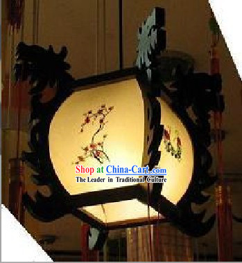 Chinese Hand Made Wood and Parchment Palace Ceiling Lantern