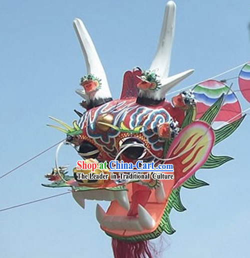 1969 Inches Super Large Chinese Hand Made and Painted Kite - 9 Dragons