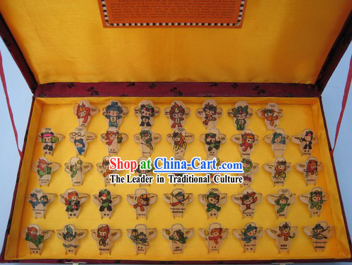 Chinese Classical Hand Painted and Made 43 Kites Set - Fu Wa of Beijing Olympics