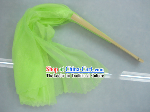Chinese Traditional Light Green Silk Dance Fan