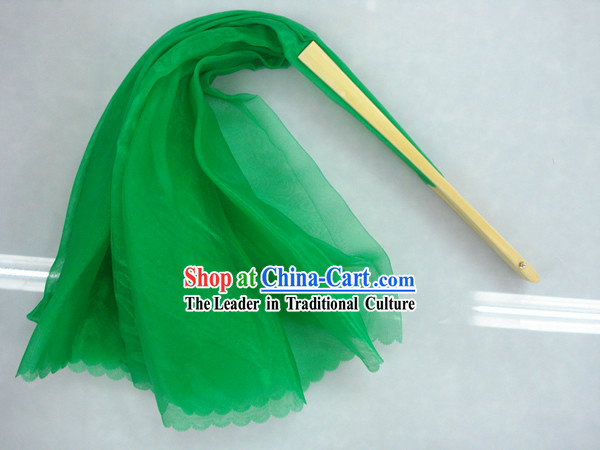 Chinese Traditional Green Silk Dance Fan