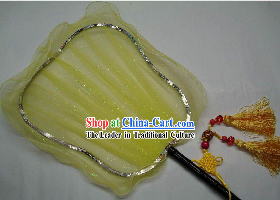 Ancient Yellow Chinese Palace Fan