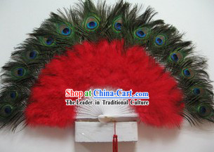 Peacock Feather Dance Fan