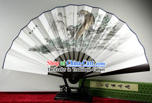 Chinese Handmade Chiffon Tiger Fan