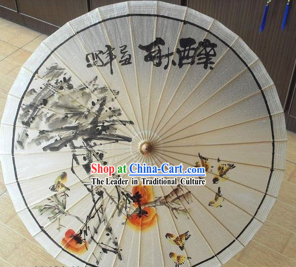 Chinese Hand Made and Painted Autumn Umbrella