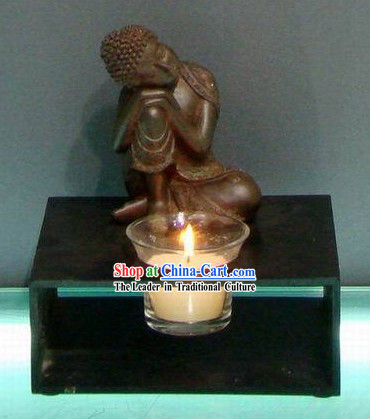 Southeast Asia Thai Arts Sleeping Buddha Candlestick