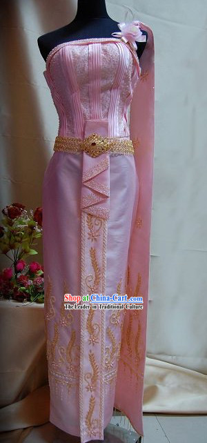 Traditional Asia Thai Court Dress Complete Set